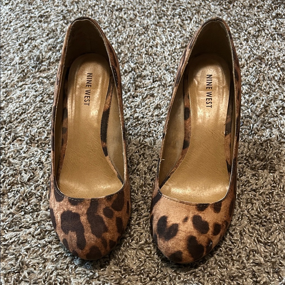 Nine West Brown Leopard Print Wedges